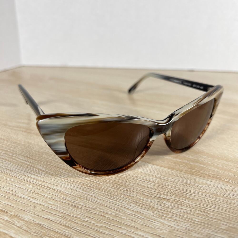 Corinne McCormack Annette 10201610 Sunglasses Striped Brown White 55-15-140